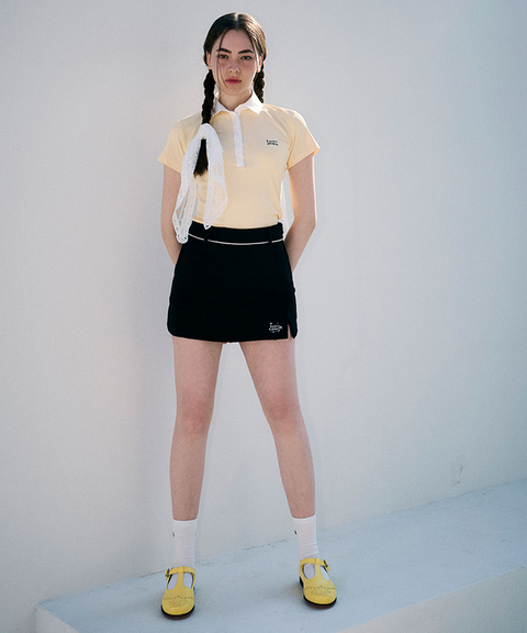 KANDINI EdgeLine Short Sleeve Polo (Ribbed Ver.) - Lemon