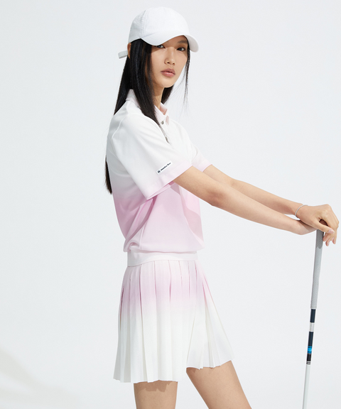 Monday Flow Gradient Cool Mesh Skirt - Pink