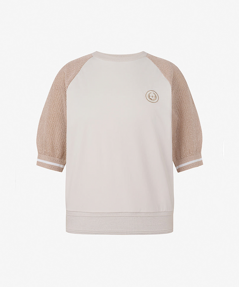 GFJ Golf Women's Hybrid Knit Top - Beige