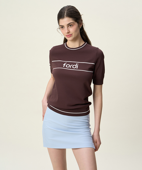 FORDI Loose Short Sleeve Knit - Brown