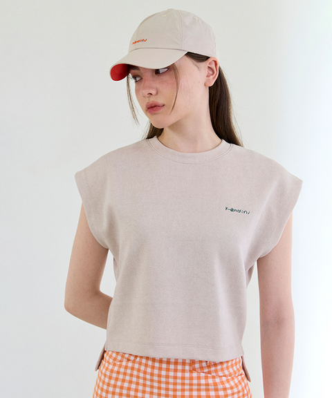 KANDINI Pigment Slit Sleeveless - Beige