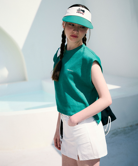 KANDINI Pigment Slit Sleeveless - Green
