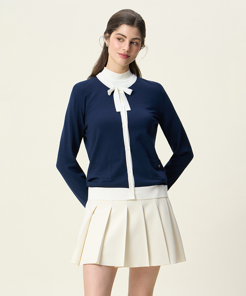 FORDI Ribbon Knit Cardigan - Navy