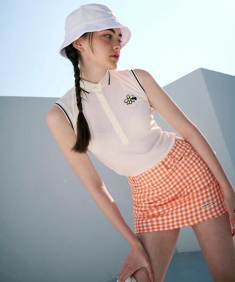 KANDINI Signature Sleeveless Polo - Ivory