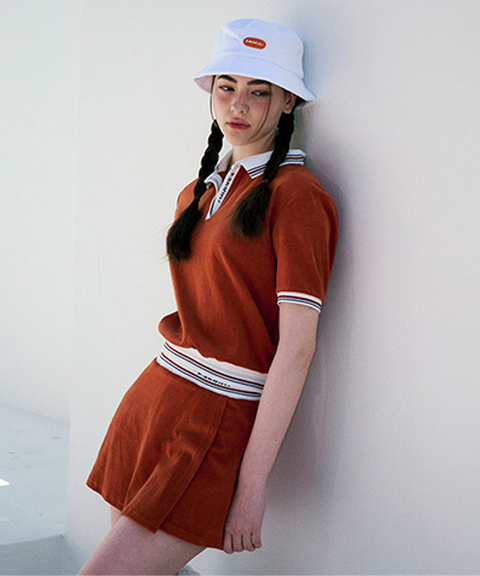 KANDINI Terry Set-up T-shirt - Cinnamon Orange