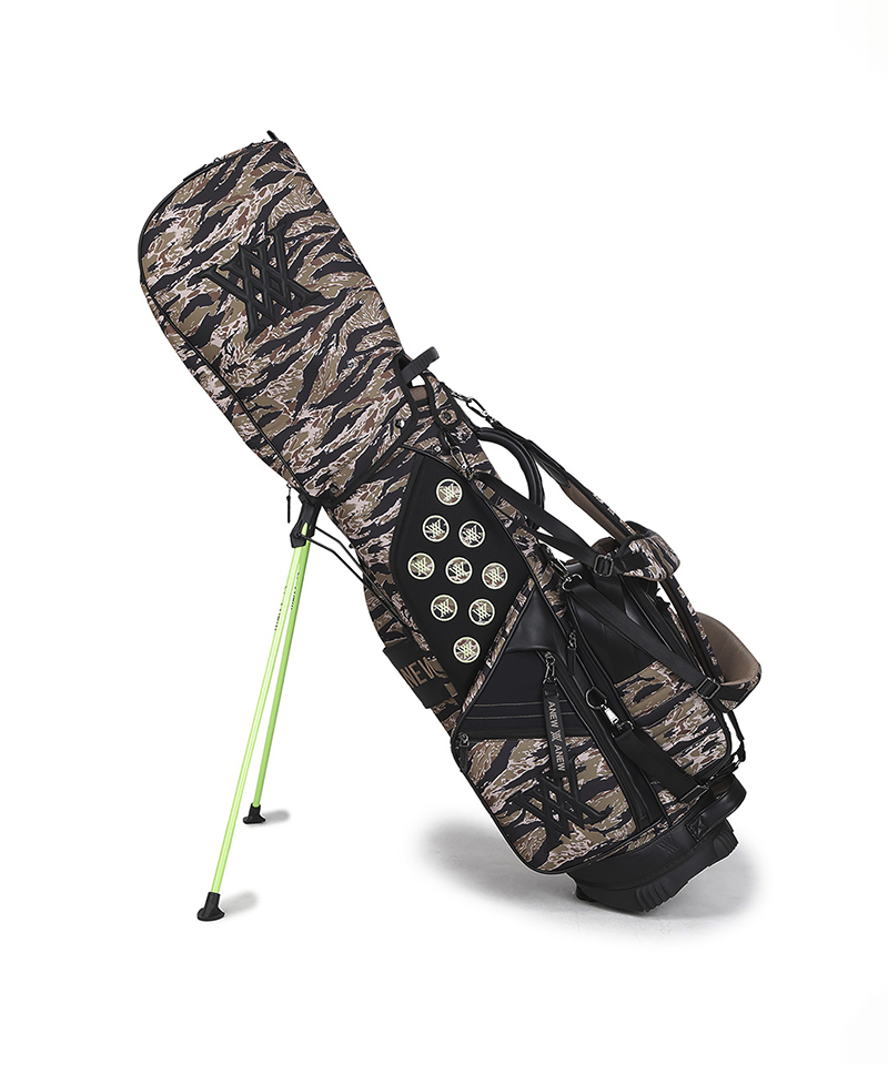 Khaki camo pattern stand golf bag, side view