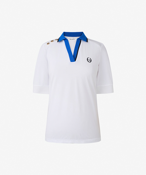 GFJ Golf Women's V-Neck Polo - White