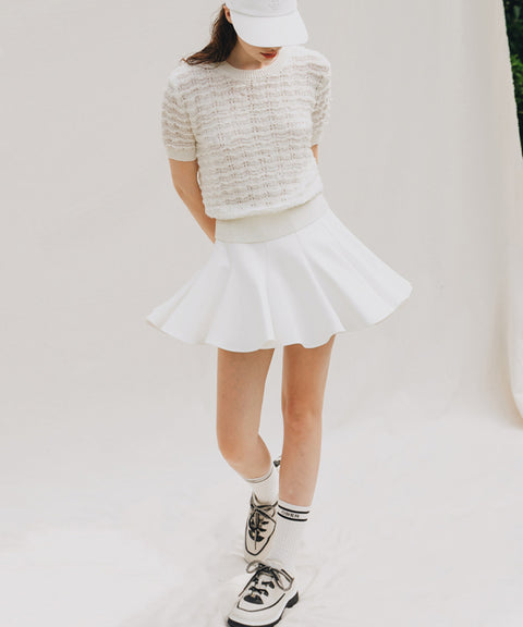 OBER Golf Tweed Wool Knit - Ivory
