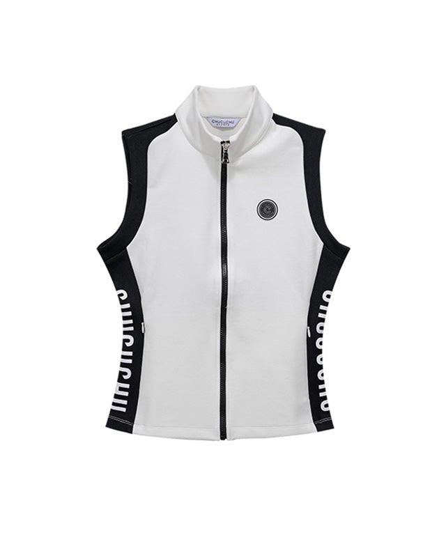 CHUCUCHU Color Block Zip-Up Vest