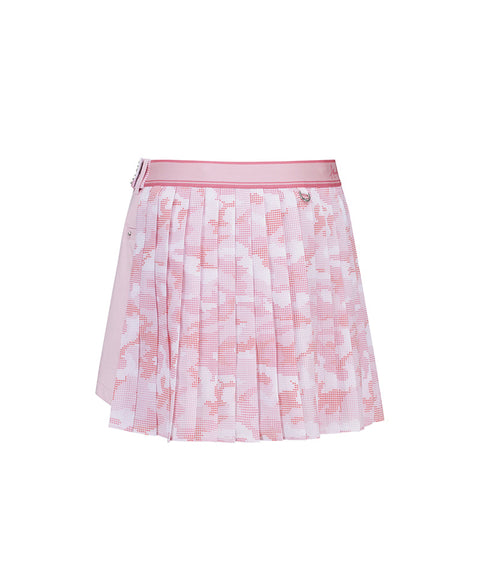 W Camo Print Detachable Pleats H/PT - Pink