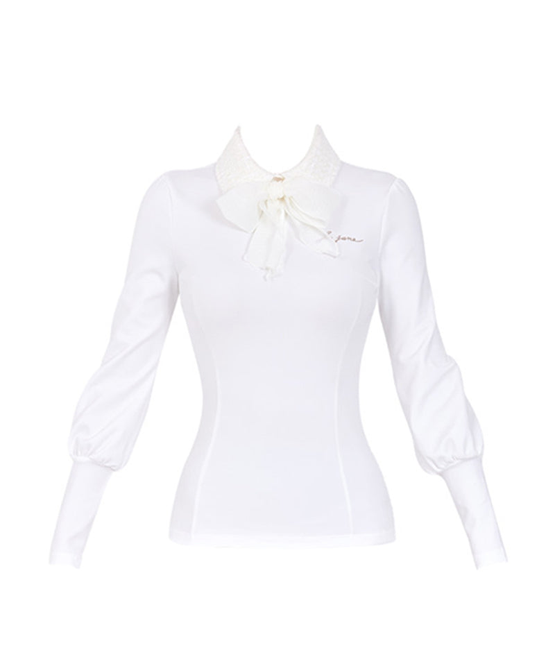 J.Jane Tweed Scarf T-Shirt - White