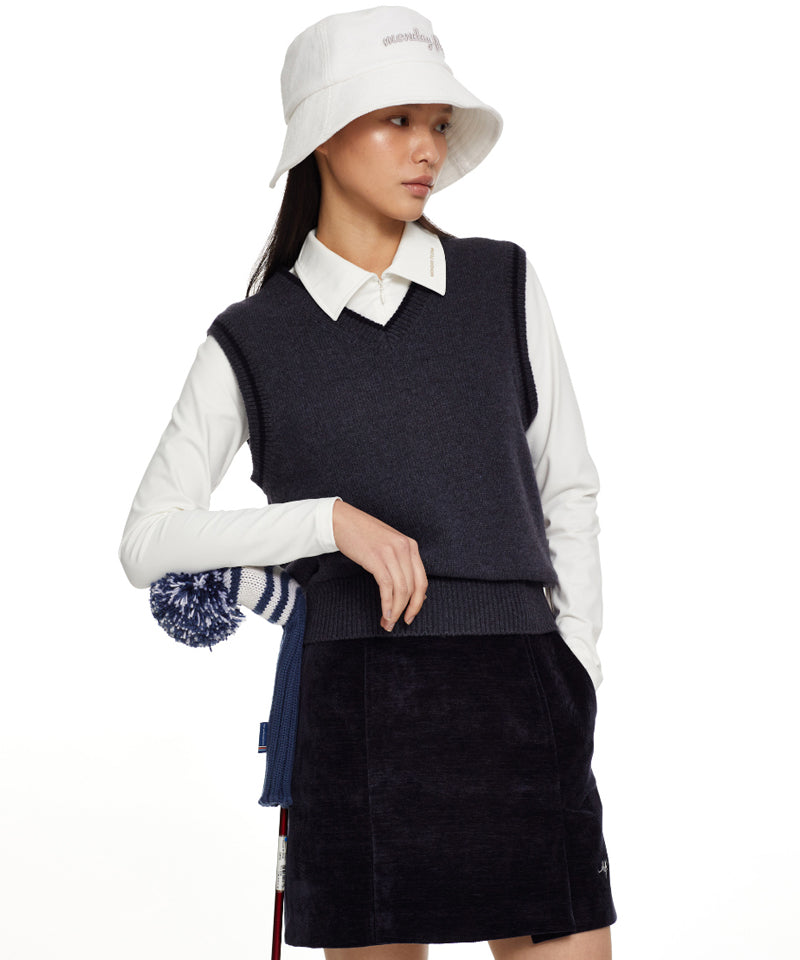 Monday Flow Soft Corduroy Skirt - Dark Navy