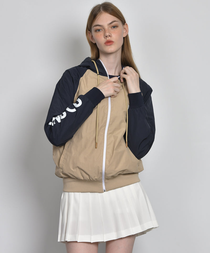 LENUCU Universal Napping Hooded Jacket Anorak - Beige