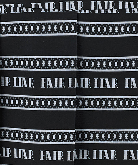 FAIRLIAR Logo Pattern Printed Pleated Skirt - Black