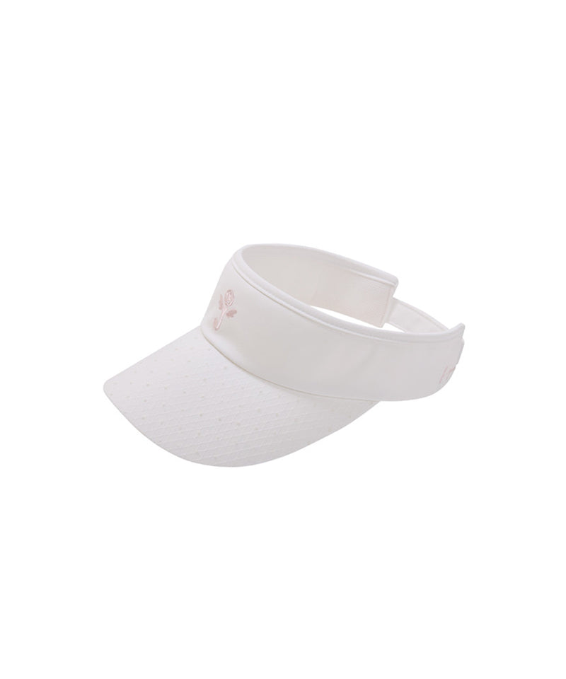 J.Jane Lace Pearl Ribbon Suncap - White