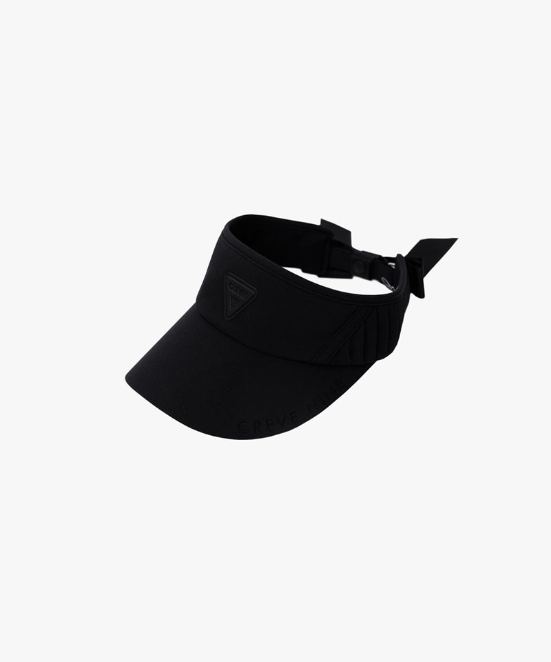 CREVE NINE: Gather Ribbon Sun Visor - Black