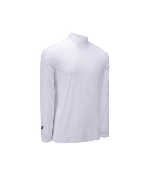 Men's Mock Neck Cooling Base Layer - White