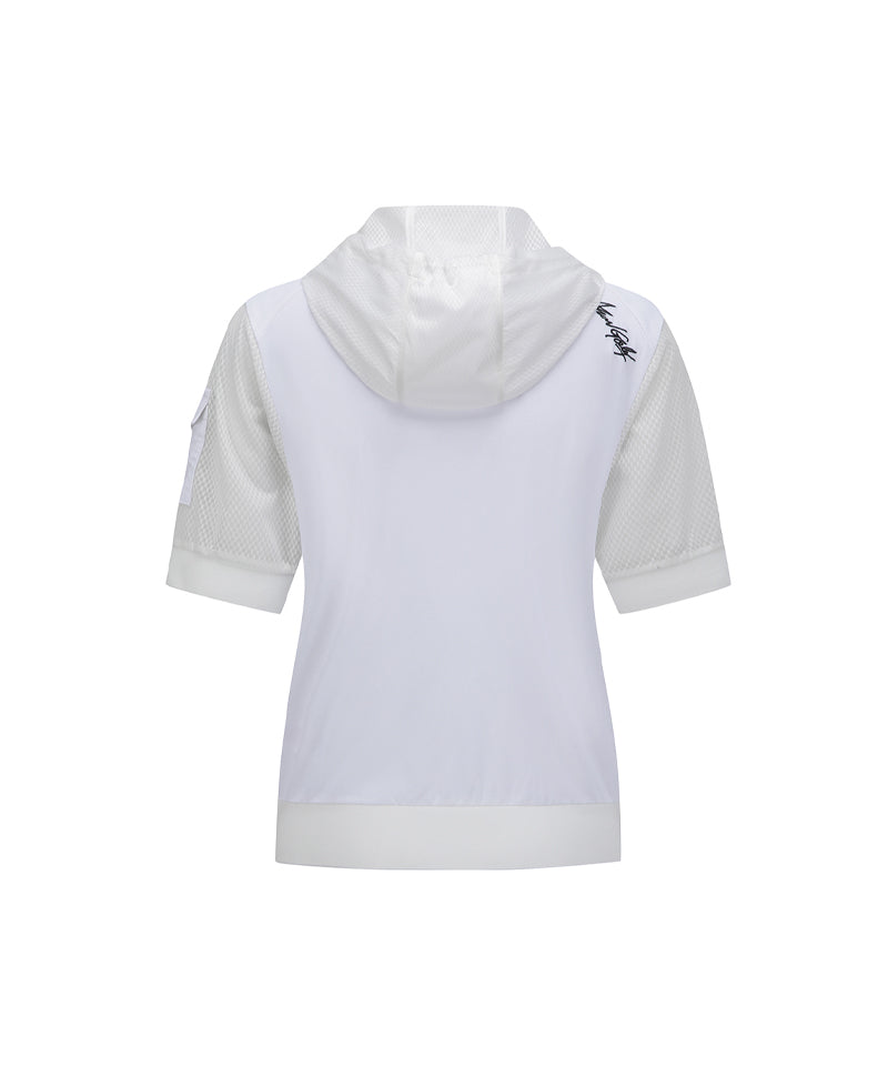 ANEW Golf Women's SM Hoody Pocket Short T-Shirt - White