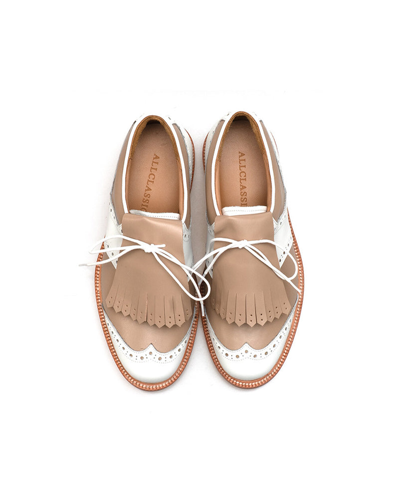 ALL CLASSIC Golf Wingtip Classic Golf Shoes - Beige