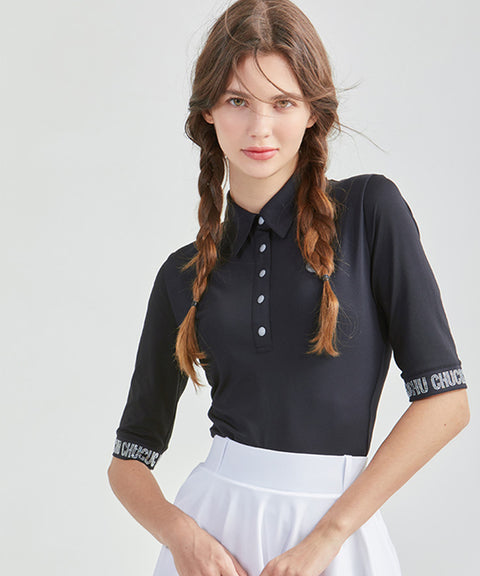 CHUCUCHU Logo Hotpiece Polo T-Shirt - Black
