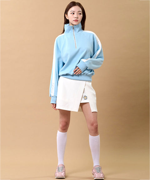 MACKY Golf: Karina Colored Zip-Up Sweat Shirt - Sky Blue