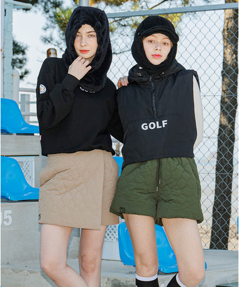 MACKY Golf: Padded Wrap Mini Skirt - Beige