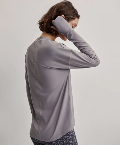 [Warehouse Sale]  VARLEY Cella Long-Sleeve Tee - Grey Flannel