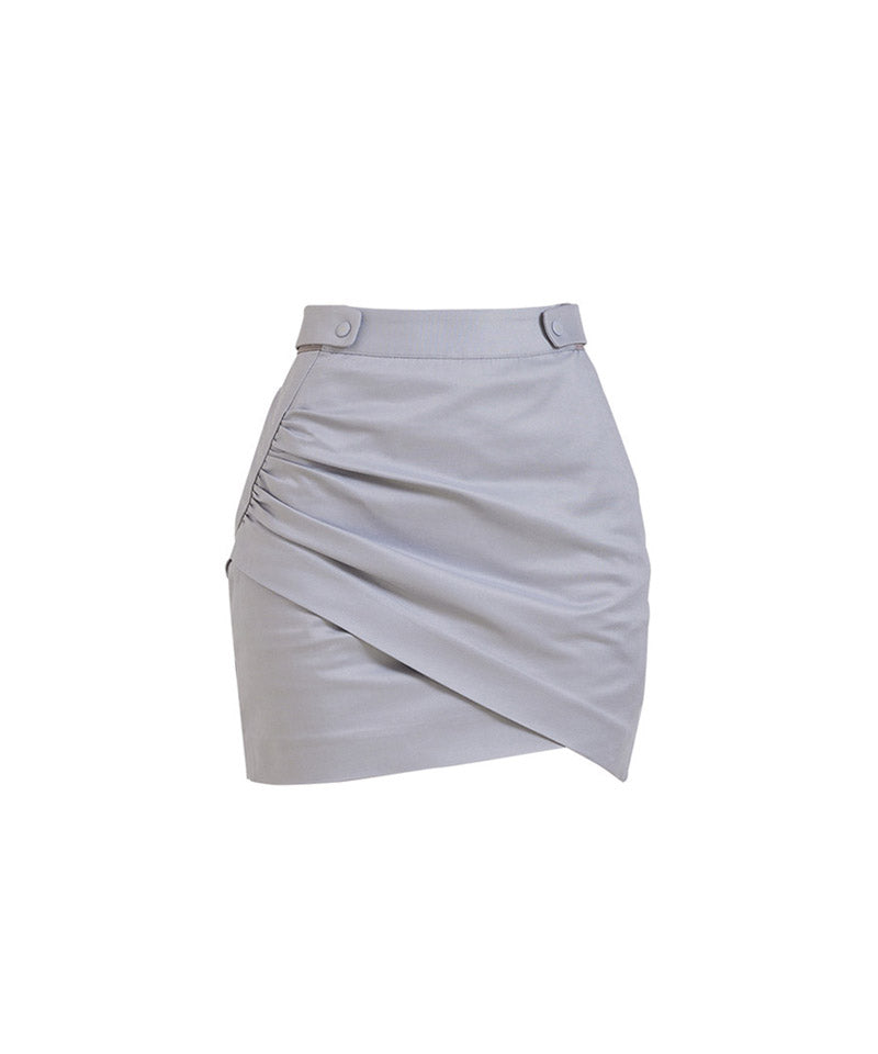 J.Jane Tulip Line Shirring Skirt - Gray