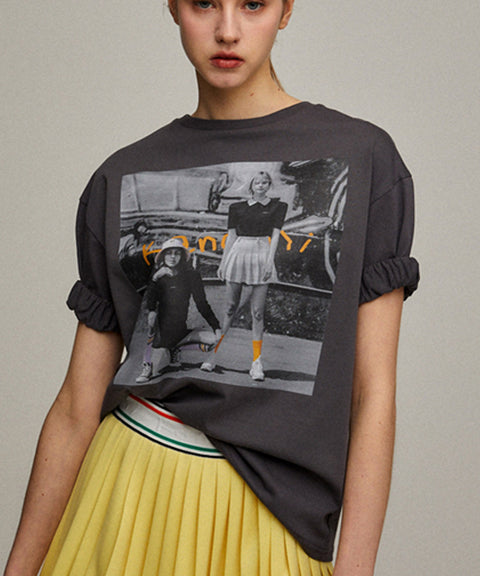 KANDINI Print T-Shirt - Charcoal