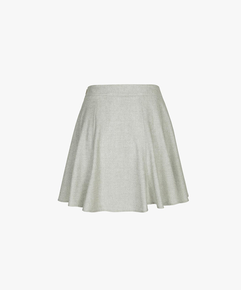 CREVE NINE: Bokashi Flare Swing Skirt - Light Beige