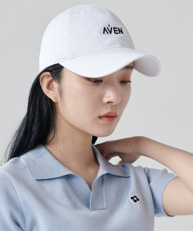 AVEN Small Logo Embroidered Ball Cap - White