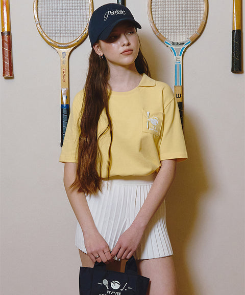 [Warehouse Sale] PIV'VEE Caddi'vee Tee Holder Collar T-shirt - Mist Yellow