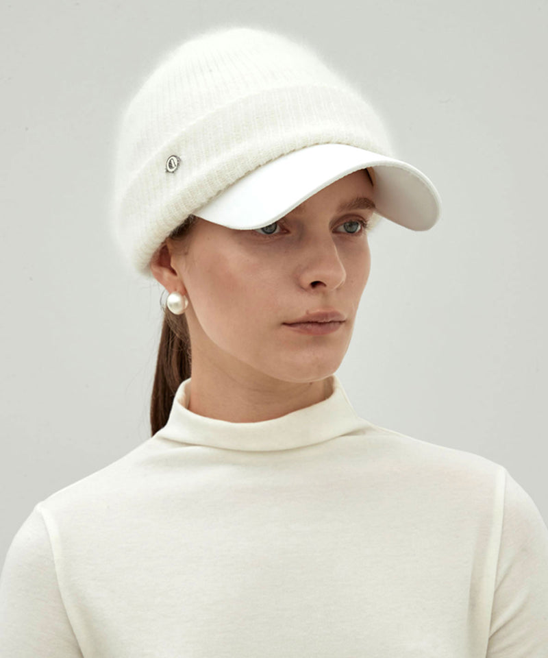 Anell Golf Pure Angora Beanie - White
