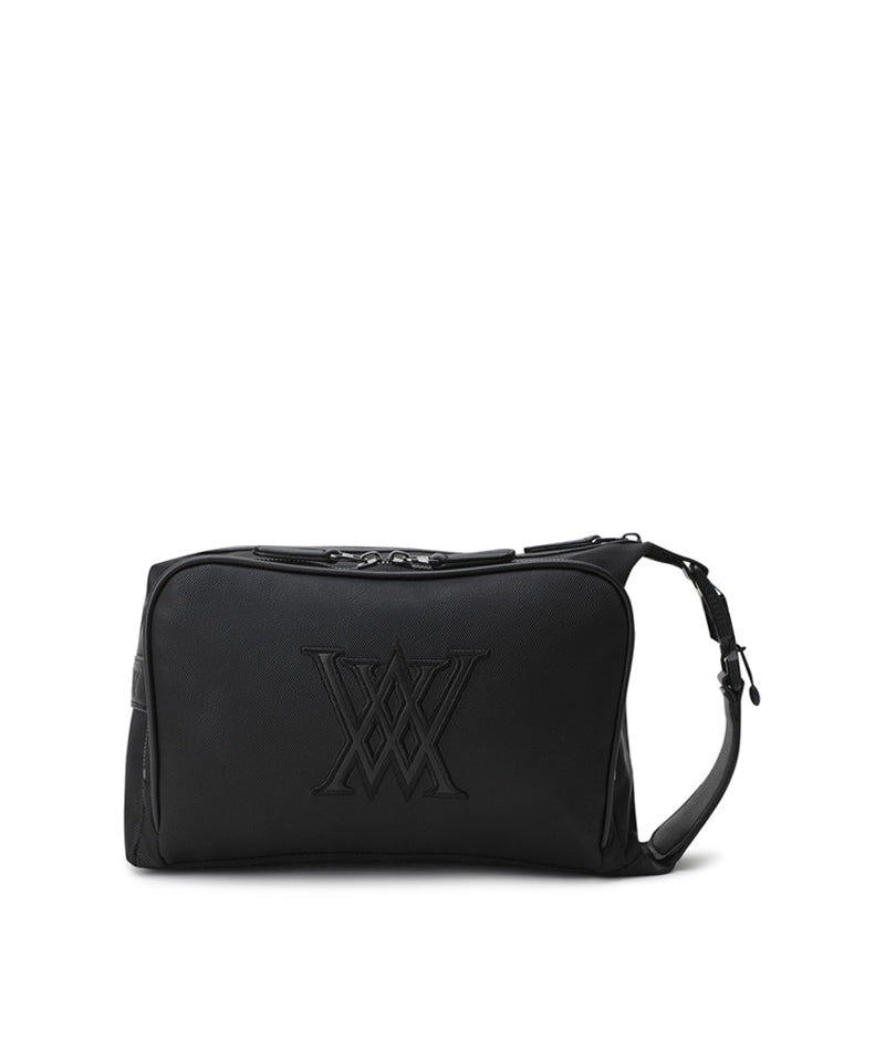 Unisex 2Way Zipper Pouch Bag - Black