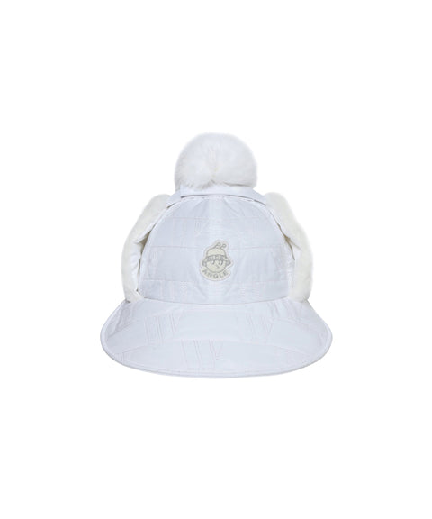 WideAngle: Co Quilted Modified Earflap Cap L - Off-White