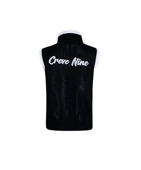 CREVE NINE: Signature Woven Mix Vest - Black