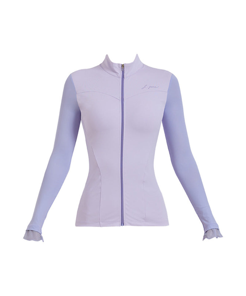 J.Jane Open Zipper Cooling T-Shirt - Lavender