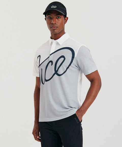 Vice Golf Atelier Men Big  Logo Point  Short T-Shirt - White