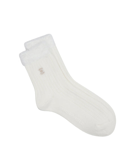 WideAngle: Co Long Fur Wool Socks L - Off-White