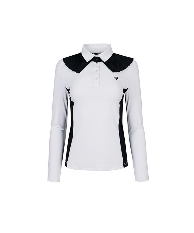 CREVE NINE: Pleated Women's T-Shirt - White