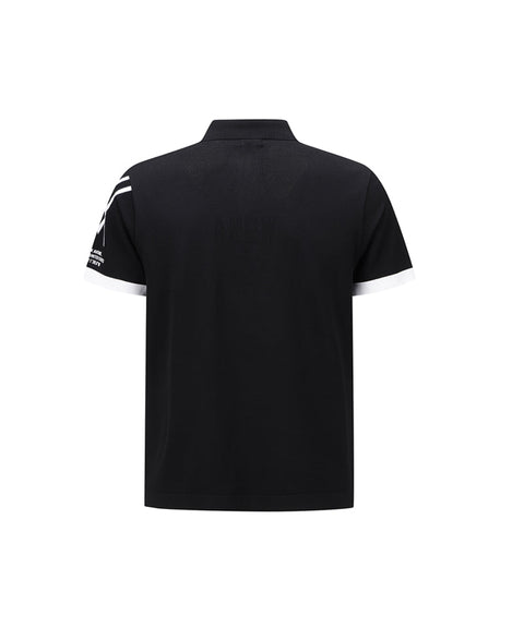 ANEW GOLF Men's SM Logo Point Short Sleeve Sweater - Black