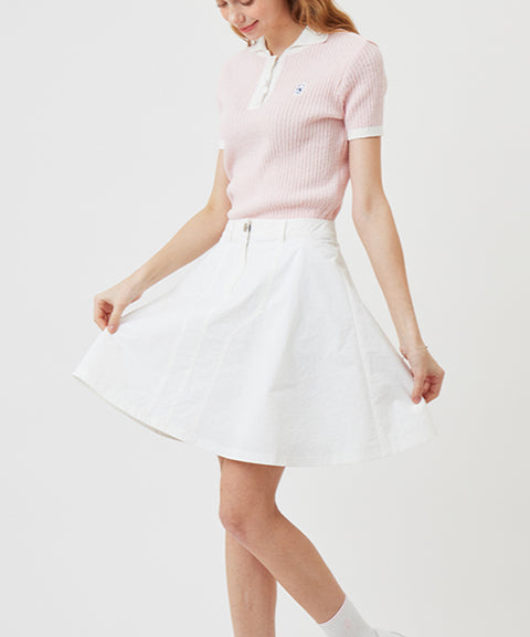 AVEN A-Line Midi Skirt - White
