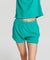 LE SONNET Button Shorts - Emerald Green