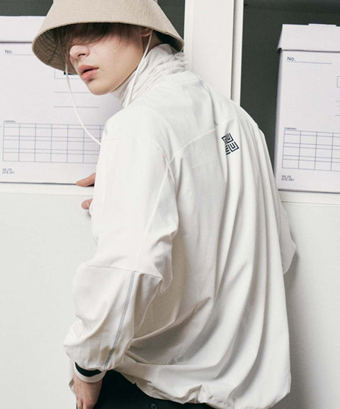 LENUCU Men String Anorak - White