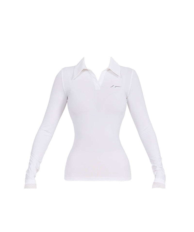 J.Jane Open Collar Cooling T-Shirt - White