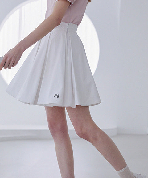 Haley Women's Pleated Flare Midi Skirt - White