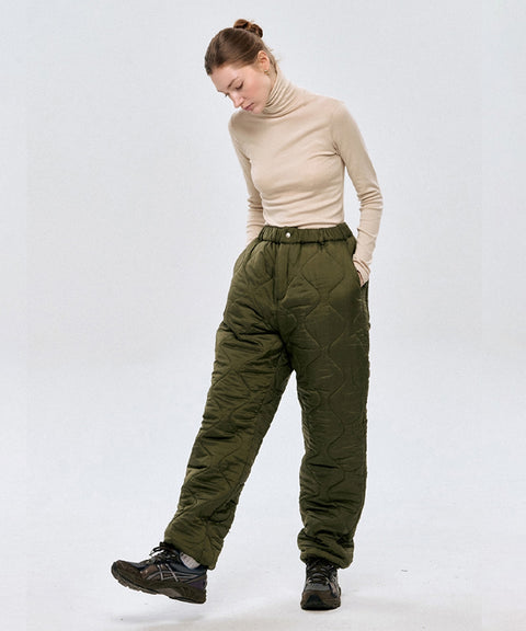 LE SONNET Quilted Pants - Khaki