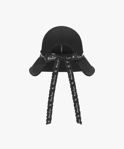 FAIRLIAR Frill-Decorated Hat - Black