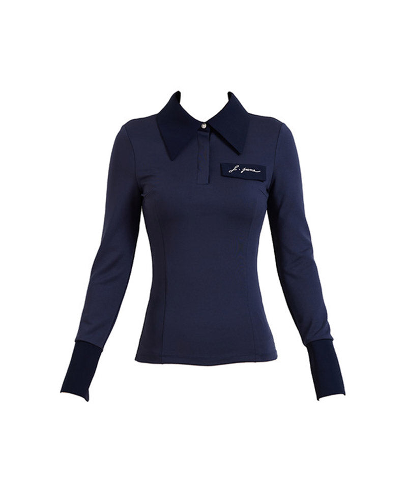 J.Jane Big Collar Classic T-Shirt - Navy