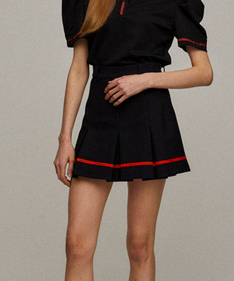KANDINI Pocket Pleats Skirt - Black
